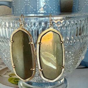 Kendra Scott Gold and Olive Earrings